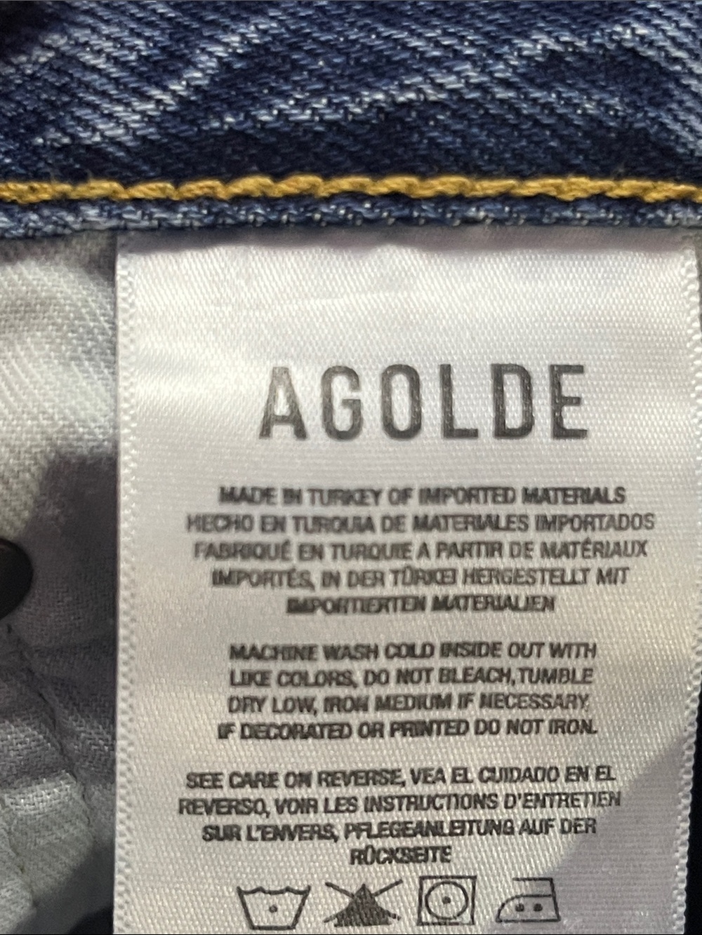AGOLDE Riley Crop High Rise Straight Jeans Distressed Blue Size 24 - Picture 7 of 11
